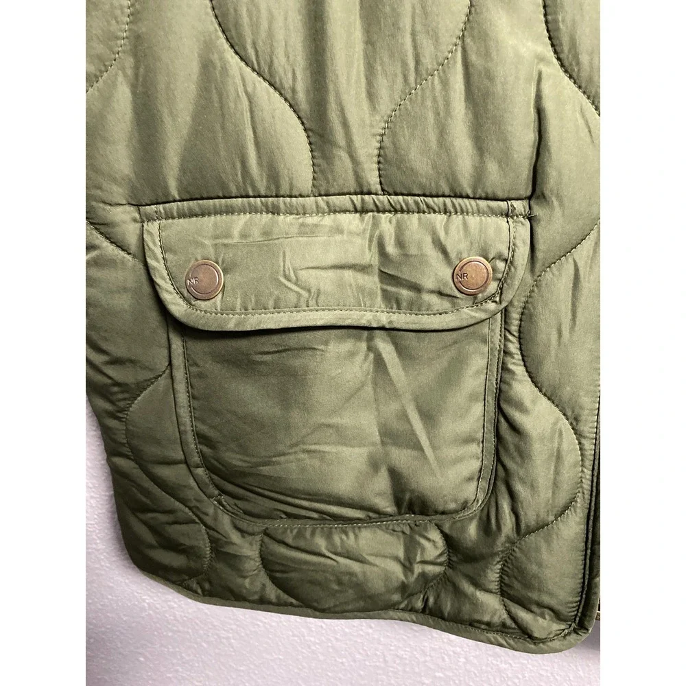 Natural Reflections Mens XL Olive Green Onion Quilted Full Zip Puffer Vest Outdo